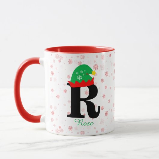 Mit Monogramm Personalisierung mit Name Red Family Tasse (Links)
