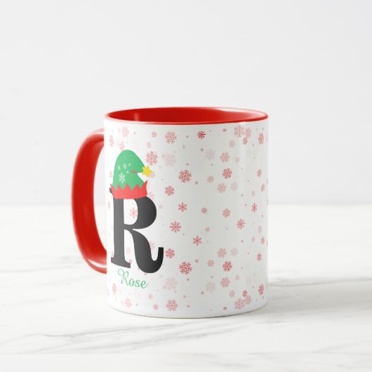 Mit Monogramm Personalisierung mit Name Red Family Tasse (Vorderseite Links)