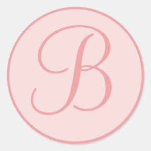 Mit Monogramm persönliche Siegel in Rosa Runder Aufkleber