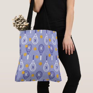 😍 mit Monogramm Perwinkeln und weißen Tennissc Tasche