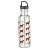 Mit Monogramm Pferdeschule Edelstahlflasche (Rückseite)