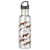 Mit Monogramm Pferdeschule Edelstahlflasche (Vorderseite)