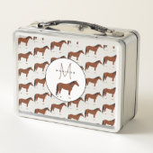 Mit Monogramm Pferdeschule Metall Brotdose (Rückseite)