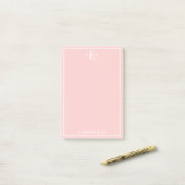Mit Monogramm Pfirsich Post-it Klebezettel (Auf Schreibtisch)