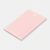 Mit Monogramm Pfirsich Post-it Klebezettel (angewinkelt)