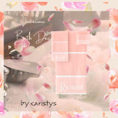 Mit Monogramm Pfirsichfarben mit Weiß Badhandtuch Set