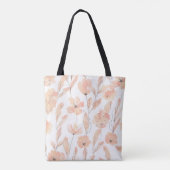 Mit Monogramm Pfirsichfarbenes Blumenkäppchen Tasche (Rückseite)
