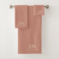 Mit Monogramm Pfirsichrosa