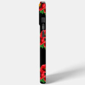 Mit Monogramm Pflaumen aus Schwarz und Rot Case-Mate iPhone Hülle (Rückseite / Links)