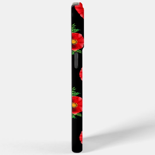 Mit Monogramm Pflaumen aus Schwarz und Rot Case-Mate iPhone Hülle (Rückseite / Rechts)