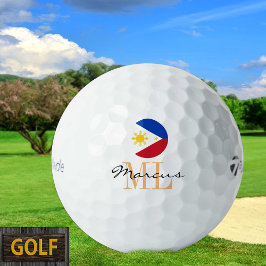 Mit Monogramm philippinische Flagge & Philippinen  Golfball