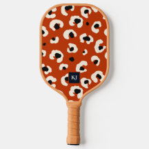 Mit Monogramm Pickleball-Paddel aus feinem Leopard