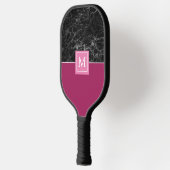 Mit Monogramm Pickleball-Paddel aus schwarzem Marm Pickleball Schläger (Links)