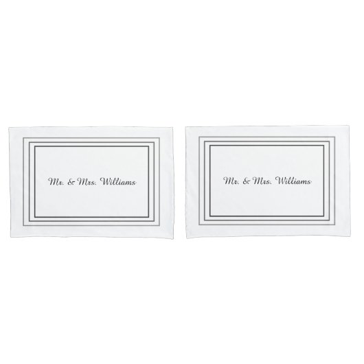 Mit Monogramm Pillowfälle Kissenbezug (Vorderseite-Set)