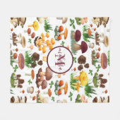 Mit Monogramm Pilze Fleecedecke (Vorderseite (Horizontal))