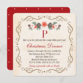 MIT MONOGRAMM PINECONE EINLADUNG (Vorne/Hinten)