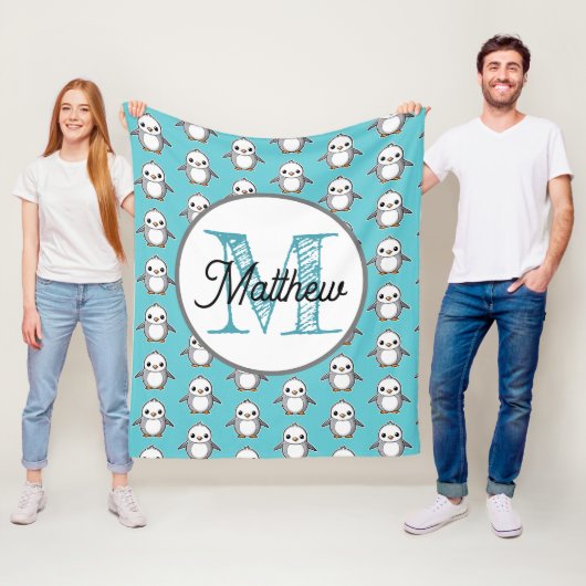 Mit Monogramm Pinguin aus Fleece (Beispiel)