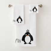 Mit Monogramm Pinguin-Design Badhandtuch Set (Insitu)