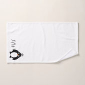 Mit Monogramm Pinguin-Design Badhandtuch Set (Handtuch)