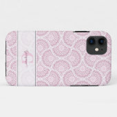 Mit Monogramm Pink Art Deco Confetti Lace Mandala Case-Mate iPhone Hülle (Rückseite (Horizontal))