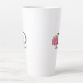 Mit Monogramm Pink Azalea Latte Tasse (Vorderseite)