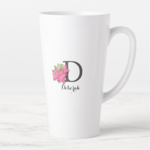 Mit Monogramm Pink Azalea Latte Tasse