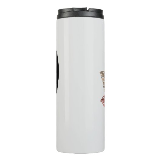 Mit Monogramm Pink Boho Floral Initial D Thermosbecher (Rückseite)