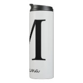 Mit Monogramm Pink Boho Floral Initial Thermosbecher (Nach rechts gedreht)