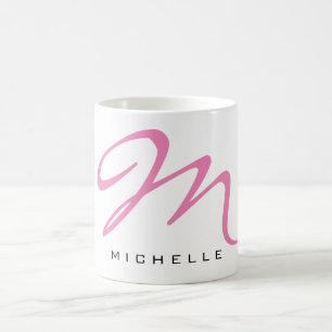 Mit Monogramm Pink Calligraphie Ihr Name Kaffee Ta Kaffeetasse