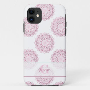 Mit Monogramm Pink Confetti Lace Polka Dot Mandala Case-Mate iPhone Hülle