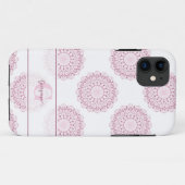 Mit Monogramm Pink Confetti Lace Polka Dot Mandala Case-Mate iPhone Hülle (Rückseite (Horizontal))