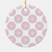 Mit Monogramm Pink Confetti Lace Polka Dot Mandala Keramik Ornament (Hinten)