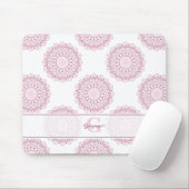 Mit Monogramm Pink Confetti Lace Polka Dot Mandala Mousepad (Mit Mouse)