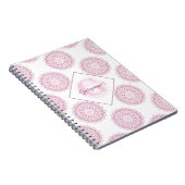 Mit Monogramm Pink Confetti Lace Polka Dot Mandala Notizblock (Rechte Seite)