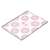 Mit Monogramm Pink Confetti Lace Polka Dot Mandala Notizblock (Linke Seite)