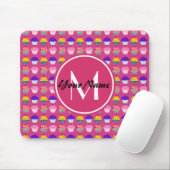 Mit Monogramm Pink Cupcakes, Personalisierter Name Mousepad (Mit Mouse)