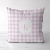 Mit Monogramm Pink Gingham Karo Kissen