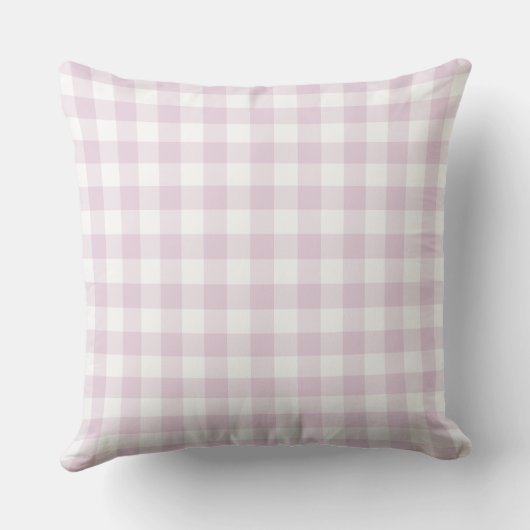 Mit Monogramm Pink Gingham Karo Kissen (Rückseite)