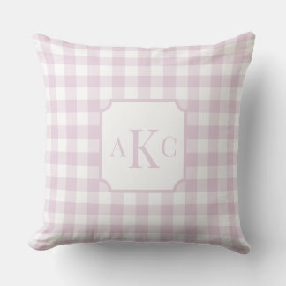 Mit Monogramm Pink Gingham Karo Kissen