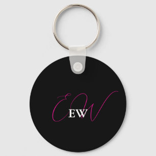 Mit Monogramm Pink Initial Girly Typografy Keepake Schlüsselanhänger
