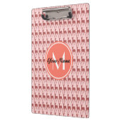 Mit Monogramm Pink Lachs Hirsch, Personalisierter  Klemmbrett (Links)