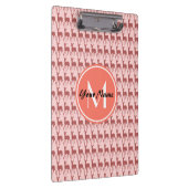 Mit Monogramm Pink Lachs Hirsch, Personalisierter  Klemmbrett (Rechts)