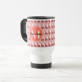 Mit Monogramm Pink Lachs Hirsch, Personalisierter  Reisebecher (Vorderseite Links)