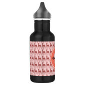 Mit Monogramm Pink Lachs Hirsch, Personalisierter Trinkflasche (Links)
