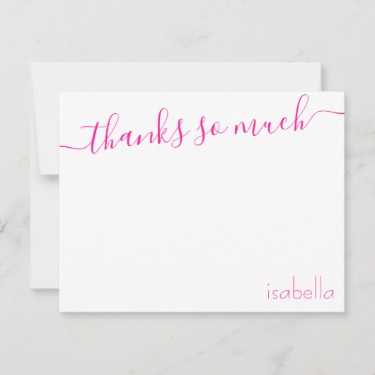 Mit Monogramm Pink Magenta Elegantes Skript Ankündigung (Vorderseite)