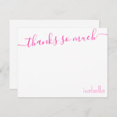 Mit Monogramm Pink Magenta Elegantes Skript Ankündigung (Vorne/Hinten)