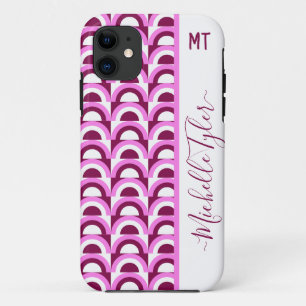 mit Monogramm Pink Mitte des Jahrhunderts psychede Case-Mate iPhone Hülle