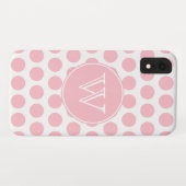 Mit Monogramm Pink Polka Dots Case-Mate iPhone Hülle (Rückseite (Horizontal))