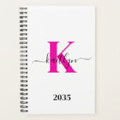 Mit Monogramm Pink-Schwarz-Initialname-Planer Planer (Vorderseite)