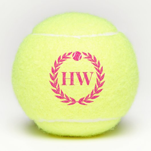 Mit Monogramm Pink Tennisbälle (Vorderseite)
